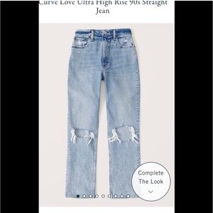NWOT Abercrombie 90s Straight Ultra High Rise Curve Love Jeans